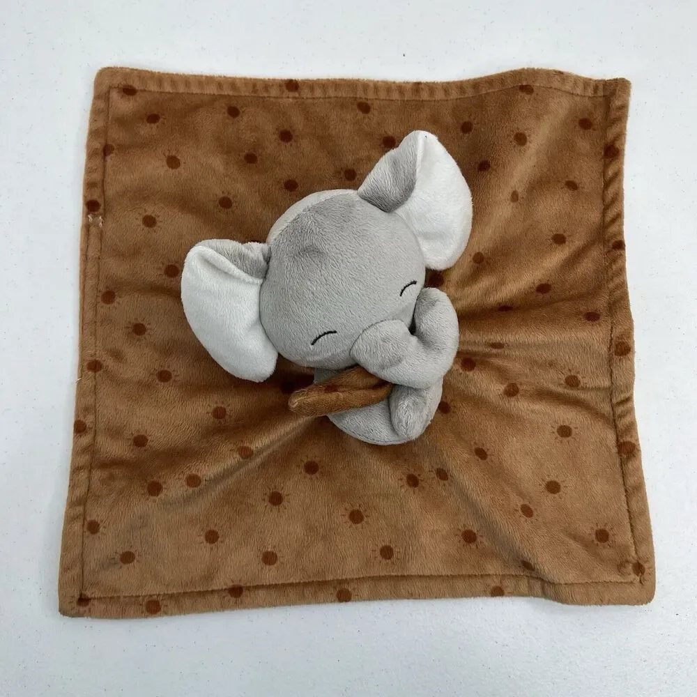 Gerber Modern Moments Lovey Baby Grey Elephant Brown 12”‎ Sun Security Blanket